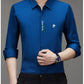 Camicia a maniche lunghe con pattina nascosta per uomo