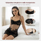 Vestito Sexy in Tulle Trasparente con Pizzo Ricamato