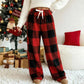Pantaloni Invernali Casuali a Quadri Vintage, Elastici, Dritti, Larghi, Spessi e Caldi