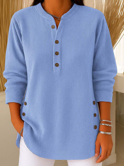 💃Ultimo giorno 50% di sconto⏰Maglia a maniche lunghe, lavorata a maglia larga, in tessuto tinta unita con scollo rotondo da donna