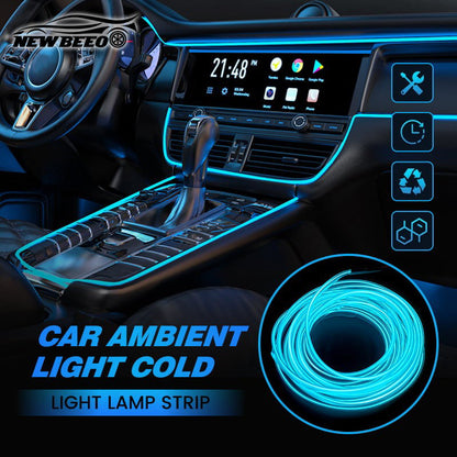 ✨ Striscia luminosa interna per auto – Dì Addio all'abitacolo spento e monotono! 🚫 Facile installazione, tanti colori, diverse lunghezze, compatibile con quasi tutte le auto 🚗