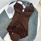 Body modellante con reggiseno | snellente arricciato - vita regolabile