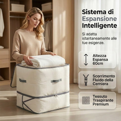 Sacco Portaoggetti Grande e Resistente, Trasparente per Abiti e Trasloco