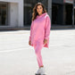 Completo alla Moda da Donna in 2 Pezzi: Felpa con Cappuccio e Pantaloni