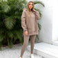 Completo alla Moda da Donna in 2 Pezzi: Felpa con Cappuccio e Pantaloni