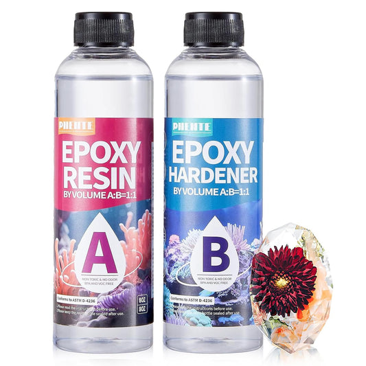 Kit di Resina Epossidica e Indurente Trasparenti e Cristallini – Colla Trasparente a Goccia, Creatività Illimitata!