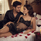 Vestito Sexy in Tulle Trasparente con Pizzo Ricamato