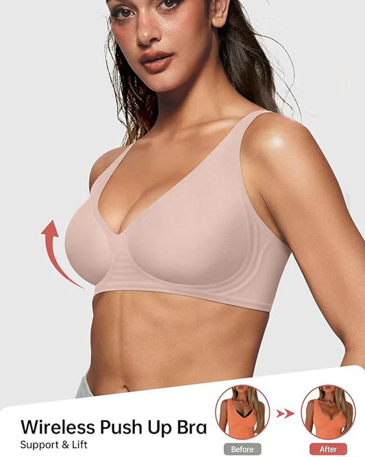🍃Saldi estivi 52% di sconto⏰Reggiseno push-up senza ferretto, senza cuciture, con scollo a V profond