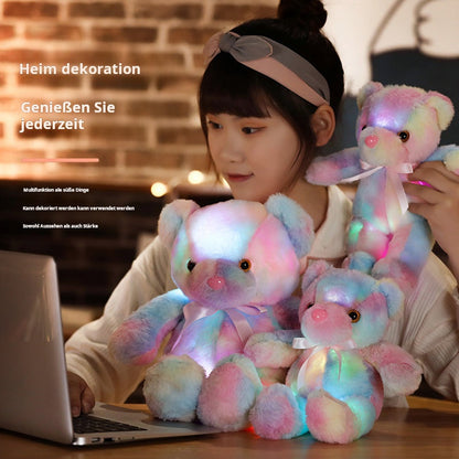 Orsacchiotto Peluche Luminoso con Luce LED Multicolore, Pupazzo Morbido per Bambini