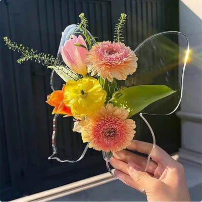 Vaso decorativo trasparente a forma di farfalla