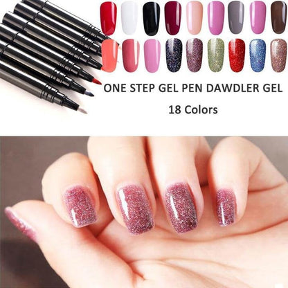 💅Offerta a tempo limitato compra 1 ricevi 1 gratis ✨Penna per unghie gel in un solo passaggio | Smalto UV 3-in-1 senza topcoat | Pennello per manicure fai-da-te a lunga durata con punta di precisione🎨
