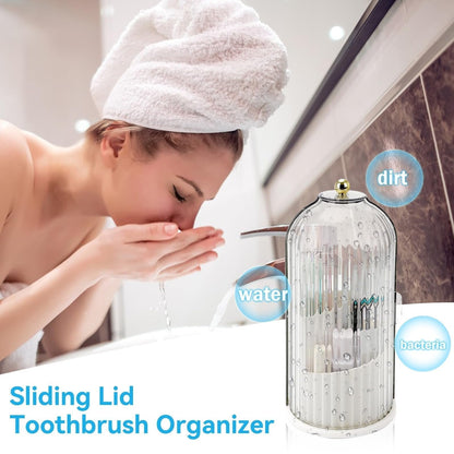 🏡🔥 Vendita calda 50% di sconto ✨🪥 Organizer per spazzolini da denti con coperchio scorrevole