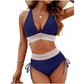 🩱 Bikini a vita alta con effetto contenitivo e patchwork colorato – 6 colori, regolabile e ultra seducente 💕