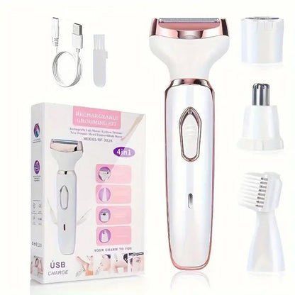 💖 Rasoio elettrico da donna 4 in 1 – Veloce, delicato e senza fili ✨