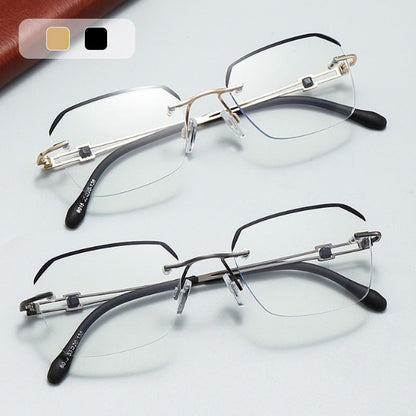 🔥50% DI SCONTO🔍 Occhiali senza montatura con filtro luce blu | Tecnologia avanzata di filtraggio della luce blu · 👓 Design elegante senza montatura · Perfetti sia per l'uso quotidiano che in ambito professionale