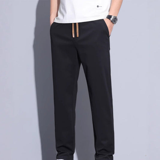 Pantaloni casual da uomo in seta ghiacciata