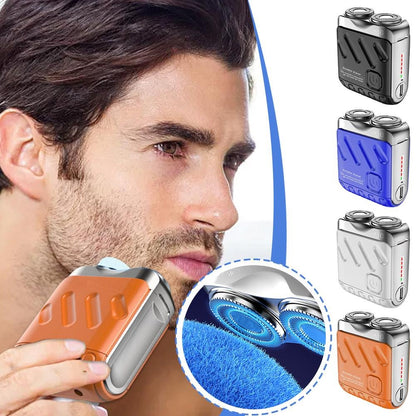 Rasoio Elettrico Rotativo Portatile a Doppio Anello