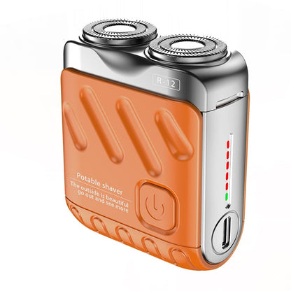 Rasoio Elettrico Rotativo Portatile a Doppio Anello