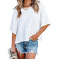 👚 LIMITED-TIME 50% OFF! 🌸 Women's Loose Flare Sleeve T-Shirt – Solid Color, Patchwork, Soft & Breathable 🍃