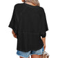 👚 LIMITED-TIME 50% OFF! 🌸 Women's Loose Flare Sleeve T-Shirt – Solid Color, Patchwork, Soft & Breathable 🍃