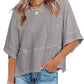 👚 LIMITED-TIME 50% OFF! 🌸 Women's Loose Flare Sleeve T-Shirt – Solid Color, Patchwork, Soft & Breathable 🍃