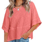 👚 LIMITED-TIME 50% OFF! 🌸 Women's Loose Flare Sleeve T-Shirt – Solid Color, Patchwork, Soft & Breathable 🍃