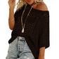 Top all’uncinetto casual traforato a maniche 3/4
