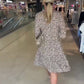 Vestito da Donna alla Moda con Stampa Leopardo, Scollo a V e Vestibilità Larga