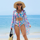 Costume da Bagno Bikini da Donna Alla Moda a Stampato Multicolore 3 Pezzi