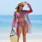 Costume da Bagno Bikini da Donna Alla Moda a Stampato Multicolore 3 Pezzi