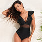 Costume da Bagno Intero da Donna con Inserti in Rete