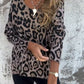 💕 Sconto limitato del 50%💕 Top donna girocollo leopardato elasticizzato