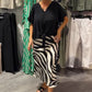 Completo Casual Donna in 2 Pezzi: Blusa con Nodo Frontale & Gonna Midi