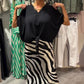 Completo Casual Donna in 2 Pezzi: Blusa con Nodo Frontale & Gonna Midi