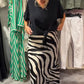 Completo Casual Donna in 2 Pezzi: Blusa con Nodo Frontale & Gonna Midi
