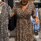 Abito Lungo da Donna con Stampa Leopardata alla Moda