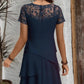 Vestito da donna midi in rete a strati linea ad A