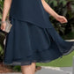 Vestito da donna midi in rete a strati linea ad A
