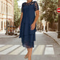 Vestito da donna midi in rete a strati linea ad A