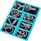 Anello puzzle in metallo da otto pezzi versione blu rompicapo