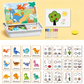 Puzzle magnetici Gioco da viaggio per travestire i volti Giocattolo educativo prescolare double face per bambini
