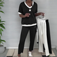 💜OFFERTA DELL'ULTIMO GIORNO - SCONTO DEL 59%💜 Set composto da pantaloni e top casual con scollo a V da donna