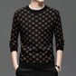 Pullover da uomo con stampa trendy e manica lunga slim fit