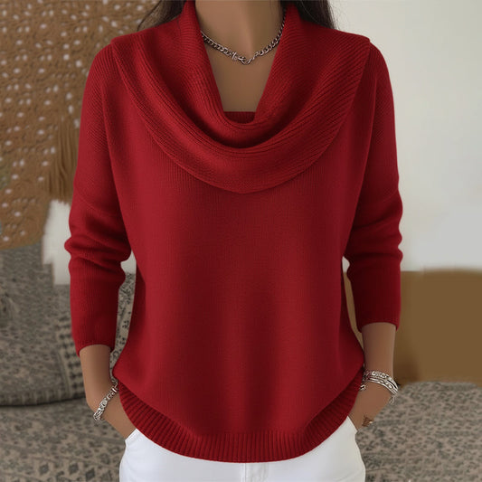Maglione Elegante e Morbido da Donna con Collo a Sciarpa