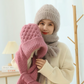Cappello a Maglia con Sciarpa Integrata