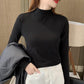 Maglia da Donna a Collo a Mezza Altezza e Maniche Lunghe a Colore Unito