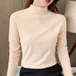 Maglia da Donna a Collo a Mezza Altezza e Maniche Lunghe a Colore Unito
