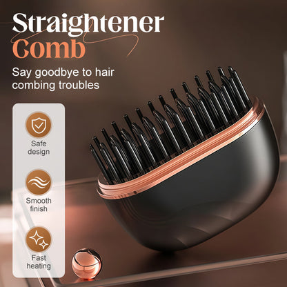 Mini piastra per capelli senza fili con pettin