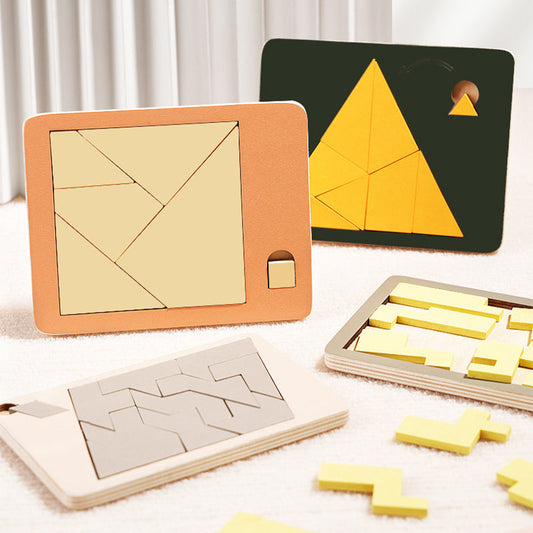 Gioco di puzzle in legno Tangram