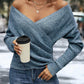Top in Maglia Elegante Casual da Donna con Scollo a V